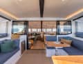 Everything under one roof. The saloon and cockpit are functionally linked. This is part of the Nautitech open concept