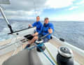 Space to work. The helmsman and mainsailer sit and work side by side with plenty of freedom of movement.