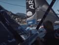 Enge Situation zwischen "Paprec Arkéa" und "Malizia – Seaexplorer" kurz nach dem Nizza-Start.