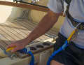 Safety first: leashing up - even more important for solo sailors than for crews