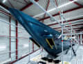 The 69 metre long aluminium hull shines in metallic blue. Dykstra Naval Architects developed classic lines with modern appendages, Vitters integrated two horizontal anchor pockets to the flanks of the spoon bow. Vitters docks at the end of 2025.