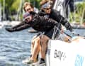 The winners from the Mühlenberger Segel-Club get stuck in