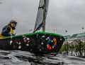 Der erste Regatta-Auftritt für den Eco-Opti von Khulula fand auf der Hamburger Binnenalster statt