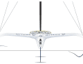 The foils from Ultims, here "Edmond de Rothschild", are designed for higher top speeds than those from Imocas, as the boats can fly more stably thanks to the T-foil rudder and centreboard