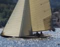 1911: The P-Class "Corinthian" was designed by Nathanael Herreshoff on the US East Coast and built in his shipyard.