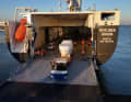Loading and unloading works in the same way as with conventional freighters.