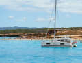 The famous Sunset Ashram on the west coast of Ibiza is already very busy in the low season