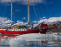 The steel yacht "La Belle Epoque" in the ice