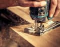 Curves cannot be cut with a circular saw. Larger curve radii can be cut with a band saw or, as shown here, with a jigsaw