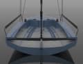 Efficient. The long traveller runs across the entire width of the stern. This removes the mainsheet from the cockpit and makes a boom vang superfluous
