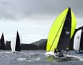On the second day of racing, squalls moved through and provided action.
