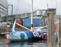 Neben den Kreuzfahrtschiffen am Ostseekai wirken selbst die IMOCA klein.