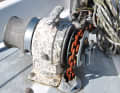 1. the old manual winch on the foredeck has had its day after more than 40 years. An electric model is to be fitted as a replacement