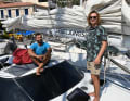 Safely moored in the harbour, you can also sit on deck and take a breather
