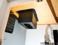 8. air box pre-assembled:  The box is installed over the outlet grille with suitably drilled openings using wood screws