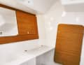Dufour 350: The Dufour is the only boat in the comparison that can also be reached from the interior through the bathroom - an advantage for touring sailors