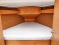 Dufour 350: The largest berth in the foredeck: over two metres long and 1.86 metres wide. Two adults can rest comfortably here