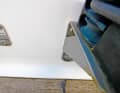 Gelcoat: The owner has converted the Traveller. However, the walls of the forecastle box are not up to the load and the gelcoat shows cracks. Check for damage around the fittings and railing supports