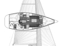 Dufour 34 Performance: Sportliche Großserie, saubere Modellpflege mit der E-Version ab 2009. Viel Schiff fürs Geld | Zeichnung: A. Hoppenhaus