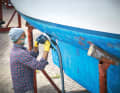 Ask beforehand what is possible: working on the boat. Cover the floor when sanding and painting