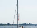 Experienced: On the day of returning home, it is customary to display all the host country flags, in alphabetical order and under the starboard dinghy. They may fly there until sunset