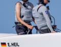Die Arbeit mit Steuermann Erik Heil kennt er jedoch bereits aus dem 49er. Hier beim Training gemeinsam an Bord des deutschen F50s