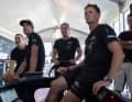 The Australians test themselves in the simulator.