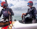 British helmsman Dylan Fletcher during training for the home match in Portsmouth.