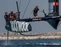 The Rockwool Denmark SailGP Team during training for the Emirates Dubai Sail Grand Prix.