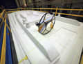Nautor uses the milled foam blank, from which the deck mould will later be made, to finalise the position and dimensions of the steering positions