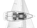 First 36.7: Behändes Schiff mit viel Raum unter Deck in zwei oder drei Kabinen. Oft mit Regattahistorie | Zeichnung: A. Hoppenhaus
