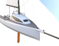 Sportiness included: long bowsprit, swivelling keel and two rudder blades