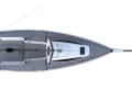 The deck plan illustrates the regatta-orientated orientation