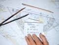 The chart course is the basis for calculating the course to be steered and the location coupled by the navigator en route