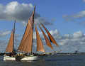 The steel gaff ketch "Johanna" is suitable for navigating the Elbe and its tributaries thanks to its side swords and shallow draught
