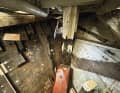 In the stern area, some of the old oak frames that have been badly damaged by rainwater are being replaced.