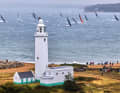 Le phare de Hurst Point marque la sortie étroite du Solent dans la Manche.
