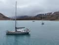Anchoring in Burnetts Bay - in the west of the Canadian archipelago.