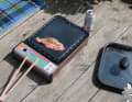 The grill plate offers enough space to grill for four people