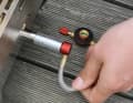 The gas hose is very flexible, the pressure reducer is quite compact