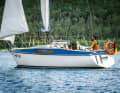 The high forecastle deck creates space, its blue colouring sets it apart from the hull and conceals its height