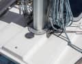 Leak one: Moisture penetrates the wood in the mast base on deck through the screws and cable bushings. It becomes soft and must be replaced
