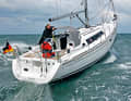 The yacht pitches very strenuously