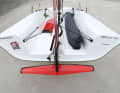 For a stable flight. The elevator on the rudder blade also raises the stern of the boat