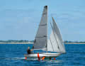 Weird bird: The exotic hull shape with the scow bow characterises the design. The foiler is also easy to handle single-handed