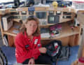 The Frenchwoman navigating her racing yacht.