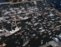 The best way to see the huge crowds on the water near Amsterdam is from the air