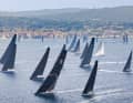 At the start off Saint-Tropez on Wednesday afternoon, the 97 yachts crossed the line in a good breeze.