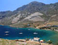 Die Bucht Palionisos an der Ostseite der Insel Kalymnos, nördlich von Kos.