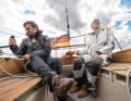 The cockpit is large enough for four people, deep and well protected, but the high coaming is uncomfortable. The mechanical backstay tensioner with winch handle is very robust